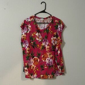 AVA JAMES Pink Floral Top, barely worn, Size:2x